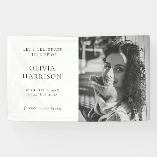 ミニマル葬儀 |生モダン命お祝い 横断幕 (横)