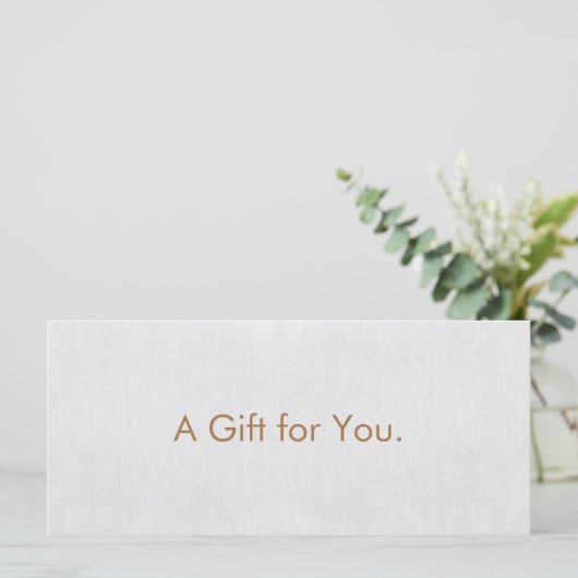 ミニマル薄いグレーのギフト証書 (スタンド正面)