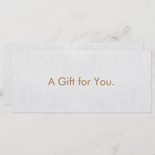 ミニマル薄いグレーのギフト証書 (正面/裏面)
