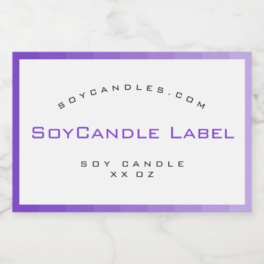 ミニマル薄紫カラーシンプルグラデーションろうそく フードラベル (シングルラベル)