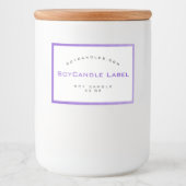 ミニマル薄紫カラーシンプルグラデーションろうそく フードラベル (正面)