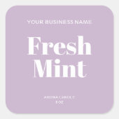 ミニマル薄紫キャンドル製品ラベル スクエアシール (正面)