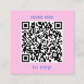 ミニマル薄紫ブルーとピンクウェディングRSVP エンクロージャーカード (裏面)