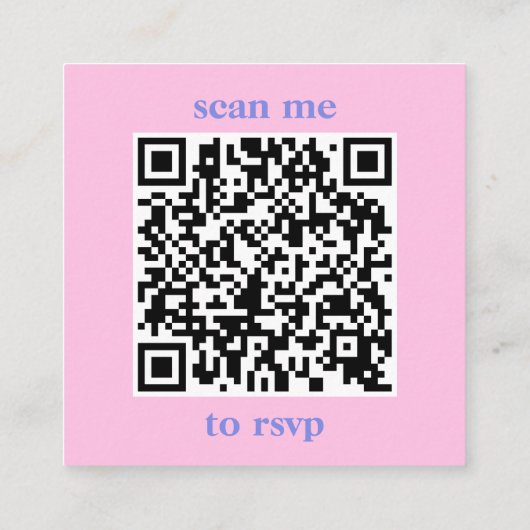 ミニマル薄紫ブルーとピンクウェディングRSVP エンクロージャーカード (裏面)