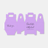 ミニマル薄紫ラベンダーシグネチャー結婚スクリプト フェイバーボックス (折り畳みなし)