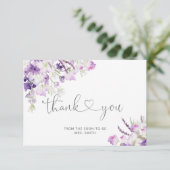 ミニマル薄紫ワイルドフラワーズ感謝していブライダルユー カード (スタンド正面)