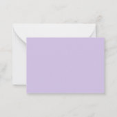 ミニマル薄紫紫ハート パーソナライズされた ノートカード (裏面)