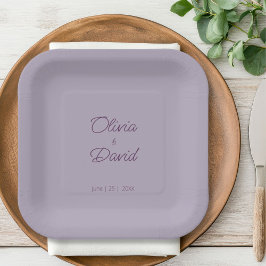 ミニマル薄紫結婚ズ ペーパープレート