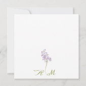 ミニマル薄紫結婚フローラ サンキューカード (裏面)
