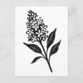 ミニマル薄紫 – インク開花植物学デザインオン ポストカード (正面)