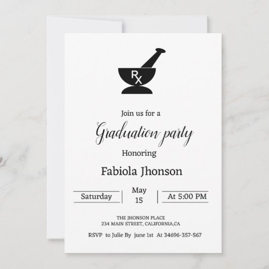 ミニマル薬局大学卒業党 案内状 (正面)