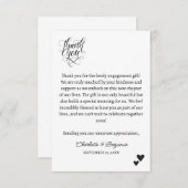 ミニマル表現婚約ギフトに対する謝意 サンキューカード (正面/裏面)