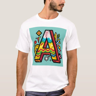 ミニマル装飾文字Aエンブレム Tシャツ