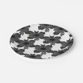 ミニマル装飾花抽象芸術模様 ペーパープレート (アングル)