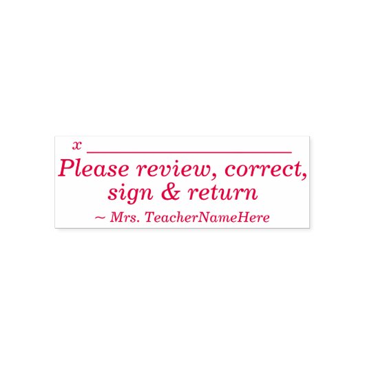 「ミニマル見直し、訂正、サイン&リターンして」 セルフインキングスタンプ (デザイン)