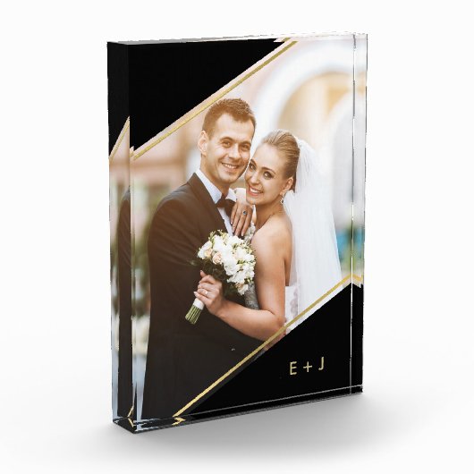 ミニマル角度モノグラムののカスタム写真 フォトブロック (左)