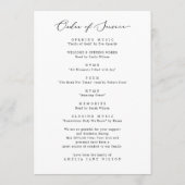 ミニマル記念葬儀写真奉仕順 プログラム (裏面)