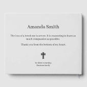 ミニマル記念誠実悔やみや弔慰 ゲストブック (裏面)