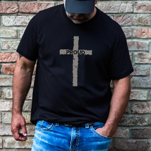 ミニマル誇りを持った主義クリスチャン石十字闇 Tシャツ