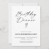 ミニマル誕生日ディナー 招待状 (正面)