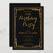 ミニマル誕生日パーティアナウンスメントカード 案内状 (正面/裏面)