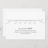 ミニマル誕生日パーティー 招待状 (正面/裏面)