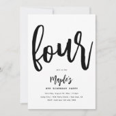 ミニマル誕生日招待状 |シンプル誕生日 招待状 (正面)