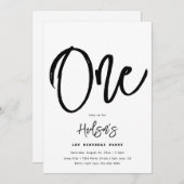 ミニマル誕生日招待状 |シンプル誕生日 招待状 (正面/裏面)