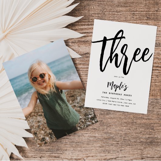 ミニマル誕生日招待状 |シンプル誕生日 招待状