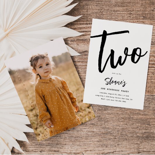 ミニマル誕生日招待状 |シンプル誕生日 招待状