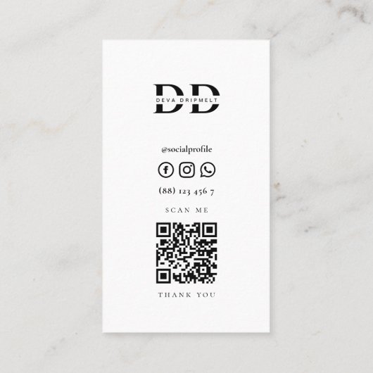 ミニマル誕生日結婚ズ記念日ケーキQr 名刺 (裏面)