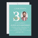 ミニマル誕生日30th、メンズデジタル30th 招待状<br><div class="desc">ミニマルなエビライト誕生日30th、メンズデジタル30th招待状と写真、エビト誕生日のための男性、黒金ゴールド、電子、編集可能</div>