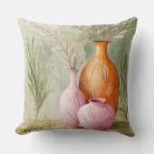 ミニマル調和 | 水彩の花瓶 クッション (正面)