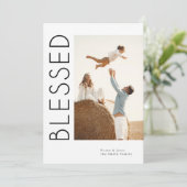 ミニマル賛美ス・メリー・クリスマス家族の写真 シーズンカード (スタンド正面)