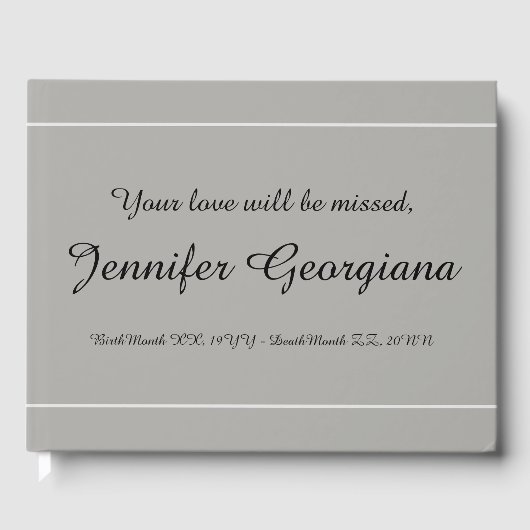 ミニマル質素な葬儀見物帳 ゲストブック (正面)