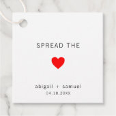 ミニマル赤いハートモダン結婚ズ フェイバータグ (正面)