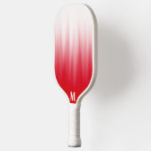 ミニマル赤と白スグラデーションモノグラム ピックルボールラケット (左)