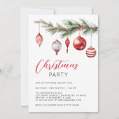 ミニマル赤と白スパーティー 招待状 (正面)