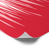 ミニマル赤と白リストポピーズメドウフローラ ポスター (角)