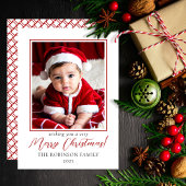 ミニマル赤と白主義写真メリークリスマス シーズンカード