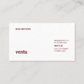 ミニマル赤と白名刺 名刺 (裏面)