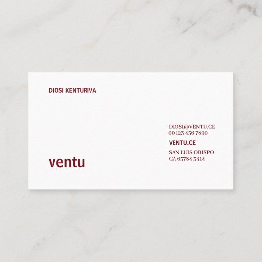 ミニマル赤と白名刺 名刺 (裏面)