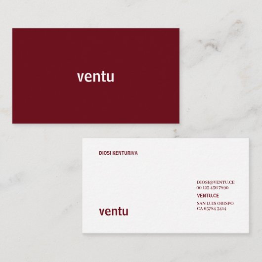 ミニマル赤と白名刺 名刺 (正面/裏面)