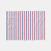 ミニマル赤と青のストライプパタモダンーン フリースブランケット (正面(横))