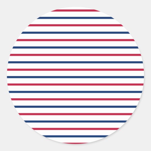 ミニマル赤と青のストライプパタモダンーン ラウンドシール (正面)