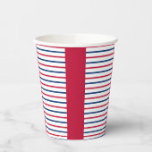 ミニマル赤と青のストライプパタモダンーン 紙コップ (左)