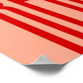 ミニマル赤タイポグラフィ文字デザインアモダンート ポスター (角)