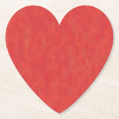 ミニマル赤パターモダンンエレガントかわいいハート ペーパーコースター (正面)