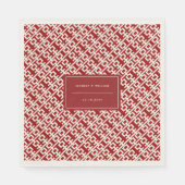 ミニマル赤二重中国の幸福結婚ズ スタンダードランチョンナプキン (正面)