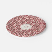 ミニマル赤二重中国の幸福結婚ズ ペーパープレート (アングル)